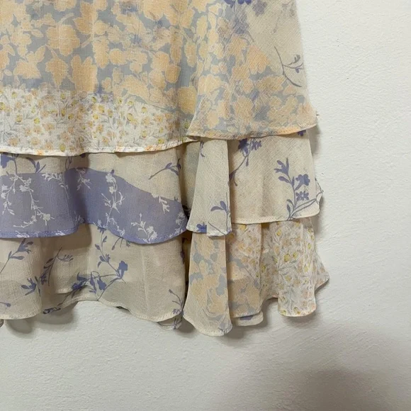 NEW Urban Outfitters Floral Print Ruffled Mini Skirt - Picture 3 of 7